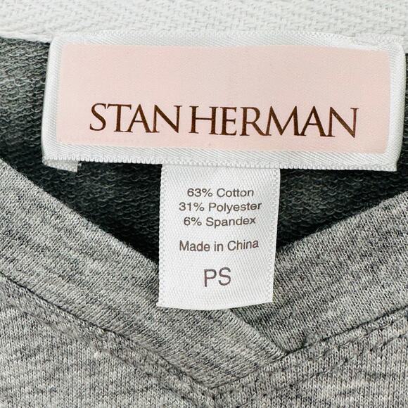 STAN HERMAN Gray Heather Pull Over Sweatshirt Loungewear Top Womens PS Small - Picture 4 of 5